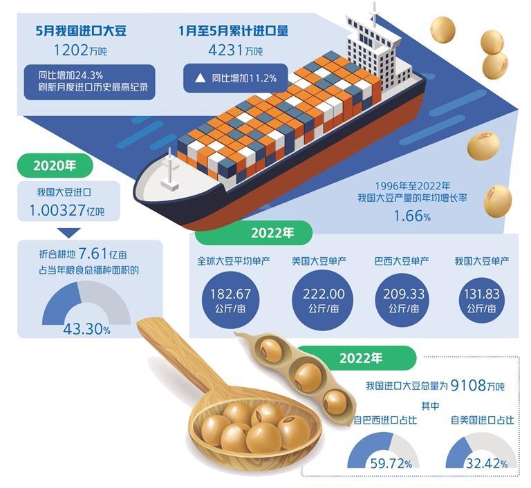 5月刷新历史最高纪录 大豆进口为何大幅增长？